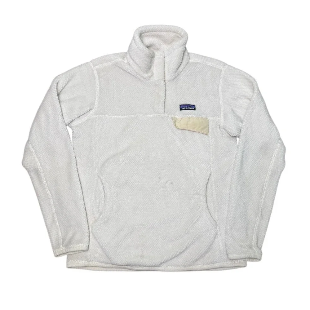 Patagonia‎ Women's Re-Tool Half-Snap Pullover White Size Medium Sweater Jacket - Picture 2 of 8